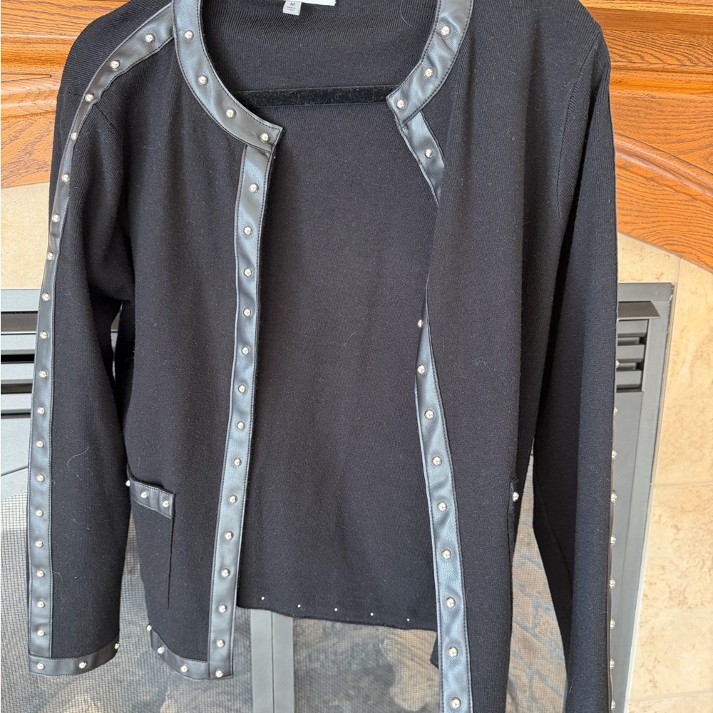 Black Studded Cardigan
